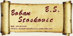 Boban Stošković vizit kartica